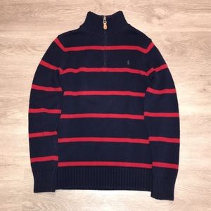 Polo long sleeve zip up sweater